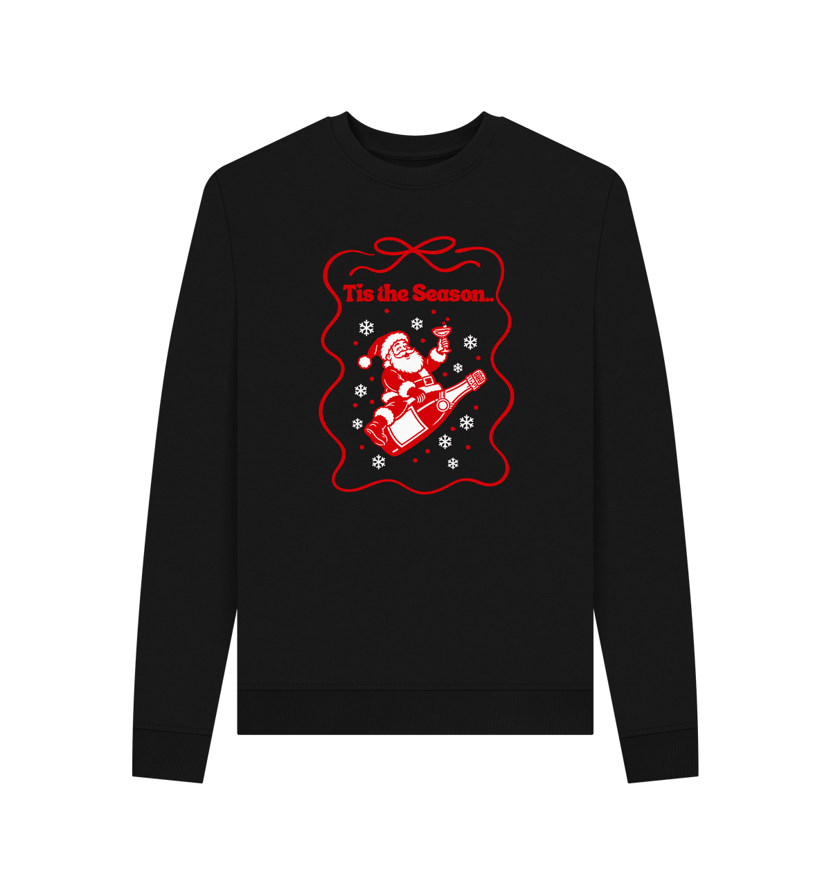 Black Recycled Printed Sweater Front