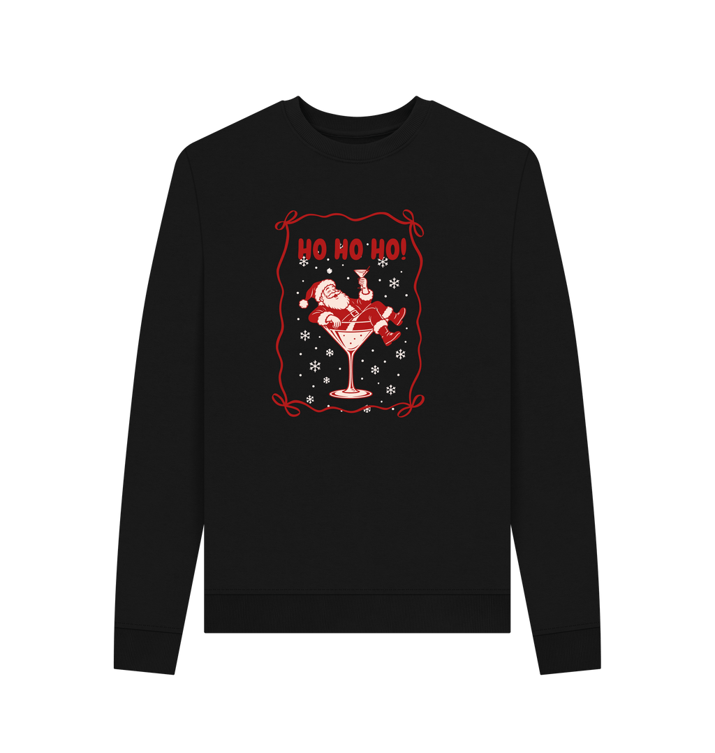 Black Recycled Printed Sweater Front
