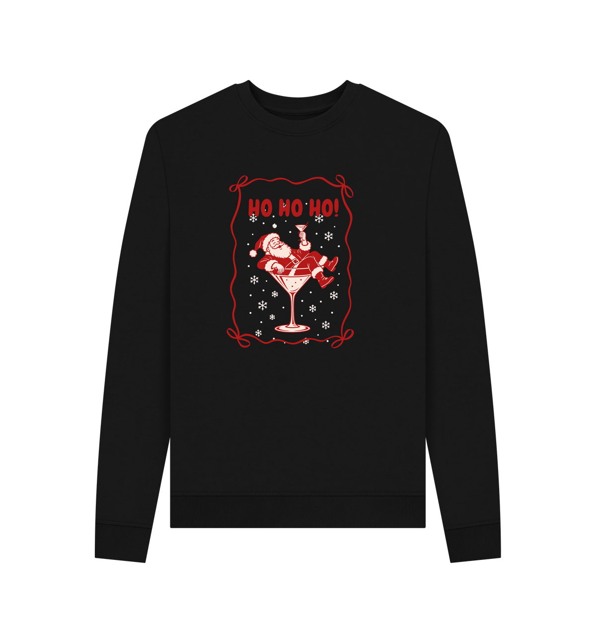 Black Recycled Printed Sweater Front