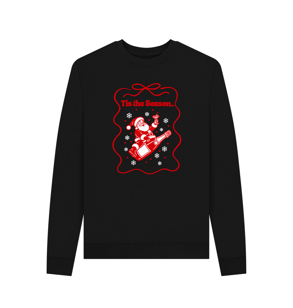 Black Recycled Printed Sweater Front