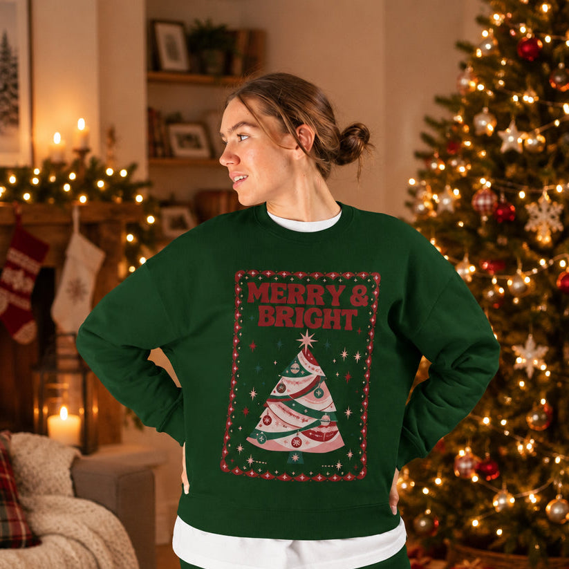 Halfway Modern Merry & Bright oversized Christmas jumper
