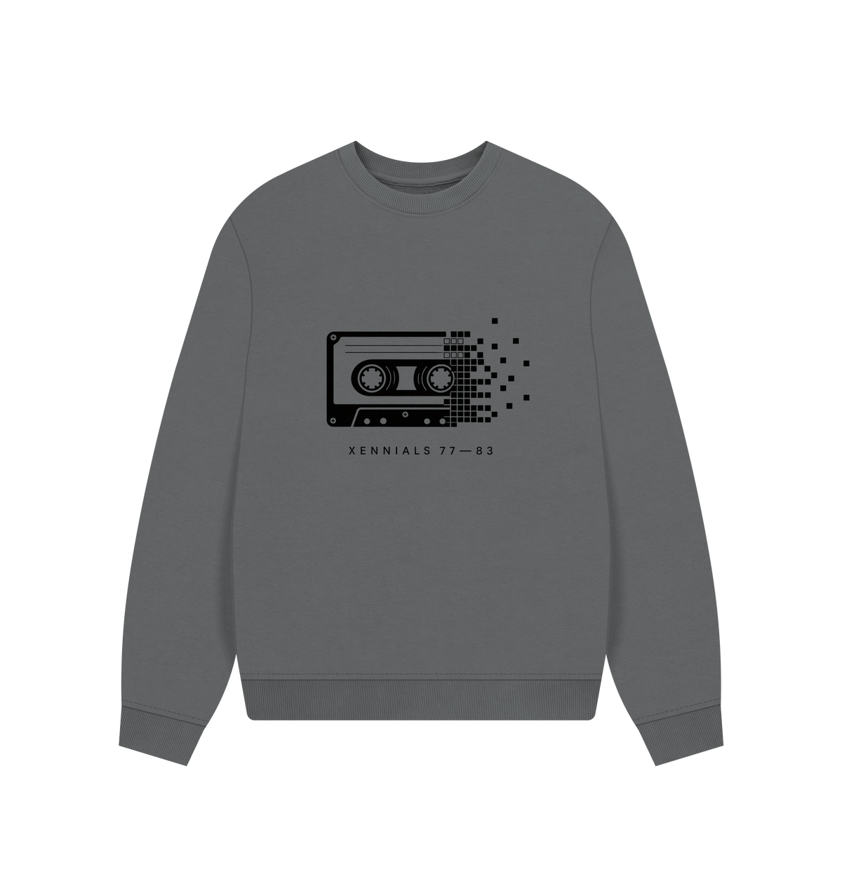 Slate Grey Printed Sweater Front