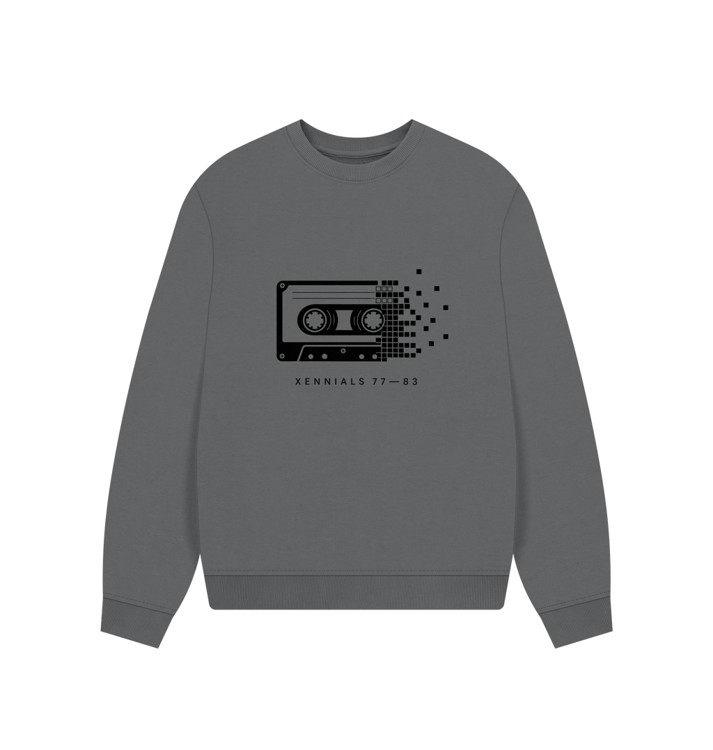 Slate Grey Printed Sweater Front