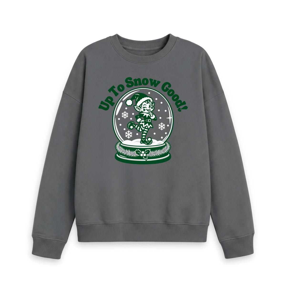 Slate Grey Printed Sweater Front