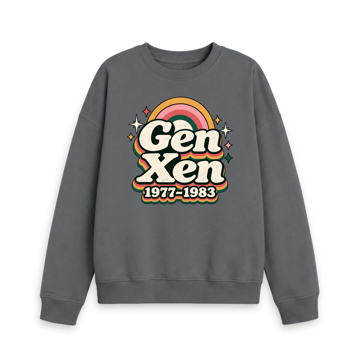 Slate Grey Printed Sweater Front