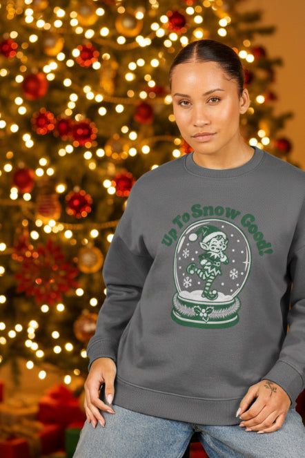 Halfway Modern Snow Good oversized Christmas jumper in grey
